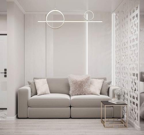 Монохромный интерьер однокомнатной квартиры. 07