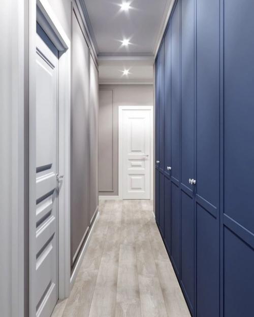 Идеальное цветовое сочетание в интерьере прихожей и кухни - гостиной. 08