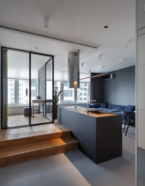 Интерьер квартиры площадью 47 кв м в стиле минимализм. 01