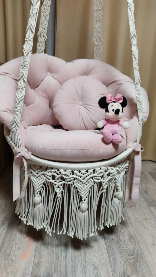 Мой последний проект - кресло - макраме для детской комнаты - уже мчится навстречу своей маленькой хозяйке. 04