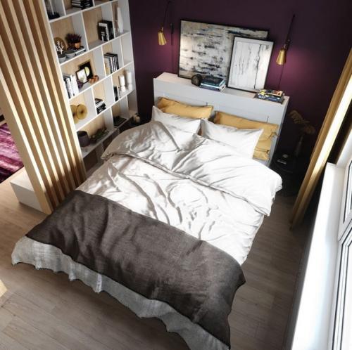 Современный интерьер однокомнатной квартиры, предназначенный для молодой женщины. 02