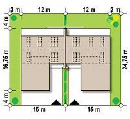 Типовой проект.  Жилая / общая площадь 131, 8 / 181, 9 м 2. 09