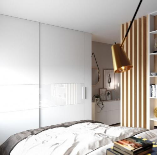 Современный интерьер однокомнатной квартиры, предназначенный для молодой женщины. 03