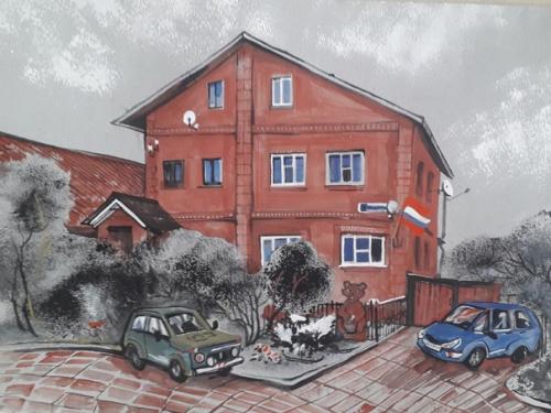 Портрет дома в подарок родителям.