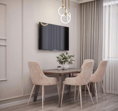 Монохромный интерьер однокомнатной квартиры. 04