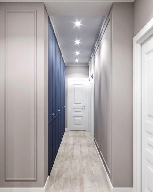 Идеальное цветовое сочетание в интерьере прихожей и кухни - гостиной. 09