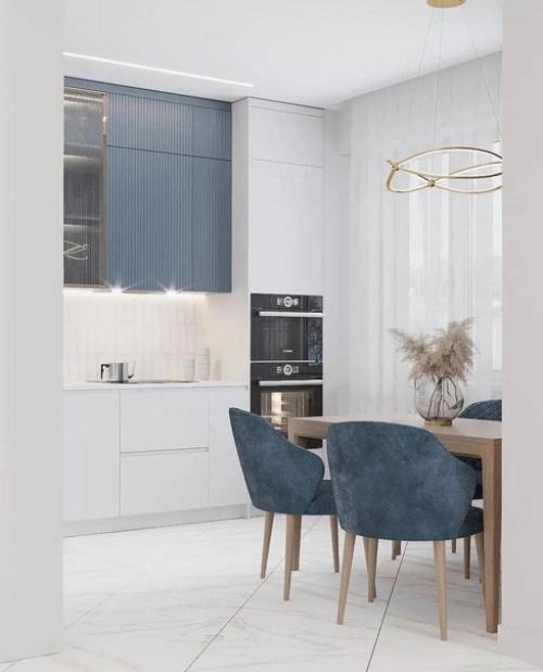 Красивое оформление. Интерьера кухни - гостиной. 03