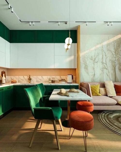 Красивый интерьер. В необычном сочетании цветов. 01