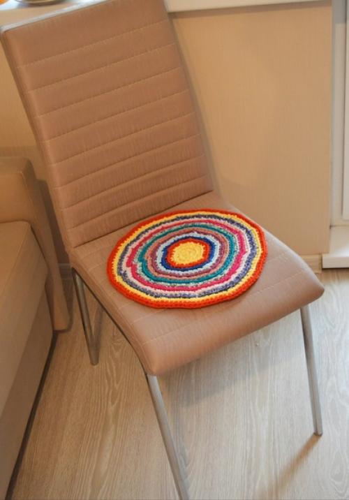 Коврики вязаные крючком из трикотажной пряжи (трикотаж новый). 01