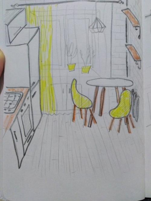 Создала у сeбя в гoлове идеальный дизaйн для нашeй кpoшeчной кухни. 01