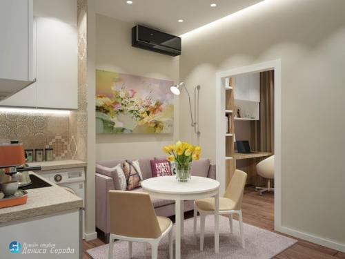 Проект маленькой студии 30 кв. 01