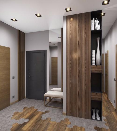 Санузел и коридор в проекте квартиры для молодого человека площадью 55 кв. 07