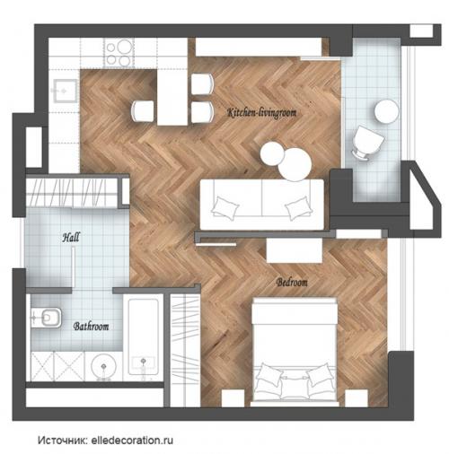 Фрагменты интерьера небольшой квартиры, где главной изюминкой стала работа с цветами. 09