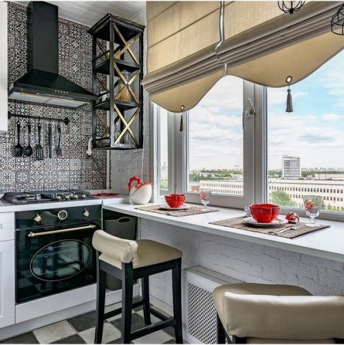 Подоконник - идеальная дополнительная площадь в небольшой кухне! 01 Подоконник - идеальная дополнительная площадь в небольшой кухне! 01