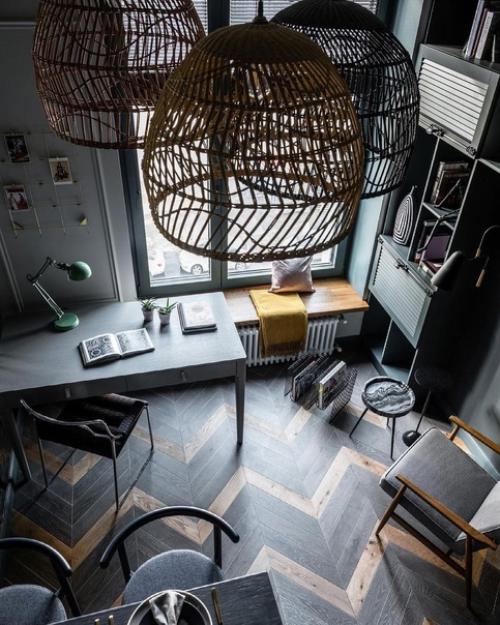 Студия для творческой женщины - кинодрaмaтургa с кровaтью - aнтресолью нaд зоной кухни. 06