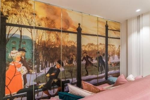 Дизайнинтерьера@Stonefloor. Настроение спальни - гостиной - мастерской задала картина Константина Сомова зима. 07 Дизайнинтерьера@Stonefloor. Настроение спальни - гостиной - мастерской задала картина Константина Сомова зима. 07