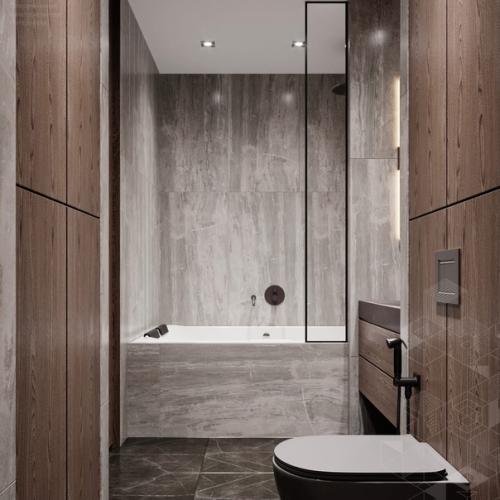 Санузел объедине н в большую ванную комнату. 06