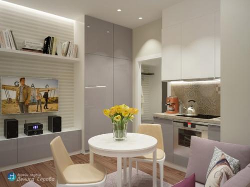 Проект маленькой студии 30 кв. 02