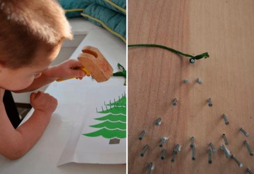 Новогоднее панно - шнуровка. 02