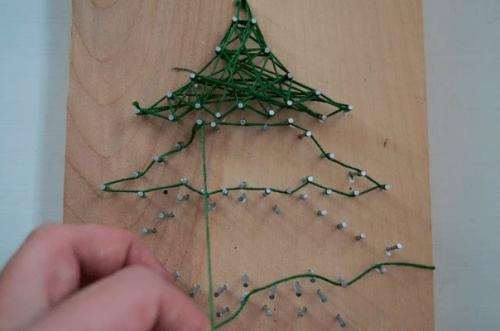 Новогоднее панно - шнуровка. 03