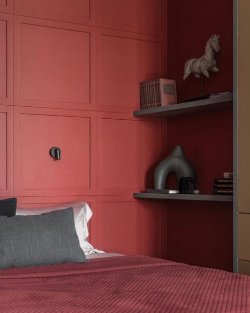 Насыщенные акценты, брутальные фактуры под бетон и минималистичная мягкая мебель. 07