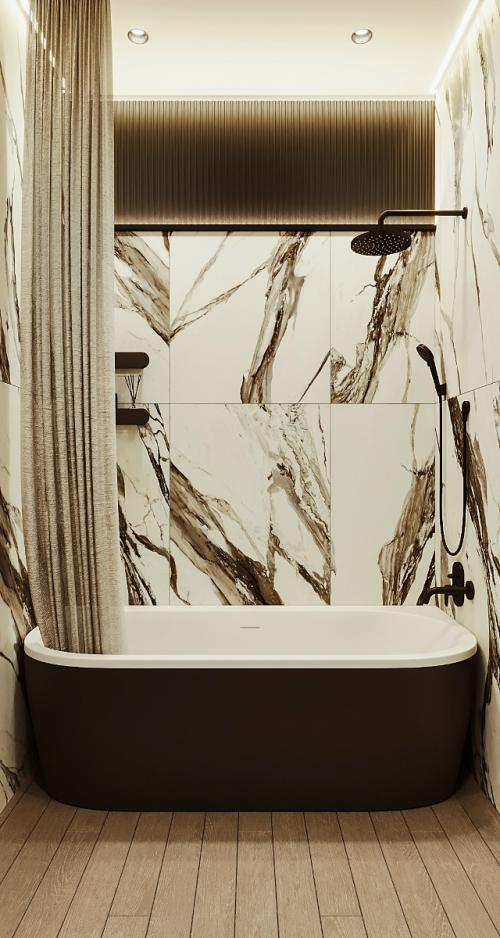 Интерьер ванной комнаты при мастер - спальне. 01