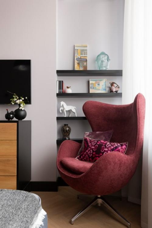 Фрагменты интерьера небольшой квартиры, где главной изюминкой стала работа с цветами. 03