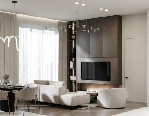 Современный светлый интерьер трехкомнатной квартиры в элитном клубном доме Москвы, созданный специально для семейной пары с двумя сыновьями. 02