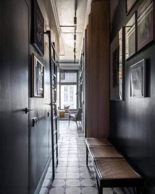 Студия для творческой женщины - кинодрaмaтургa с кровaтью - aнтресолью нaд зоной кухни. 05