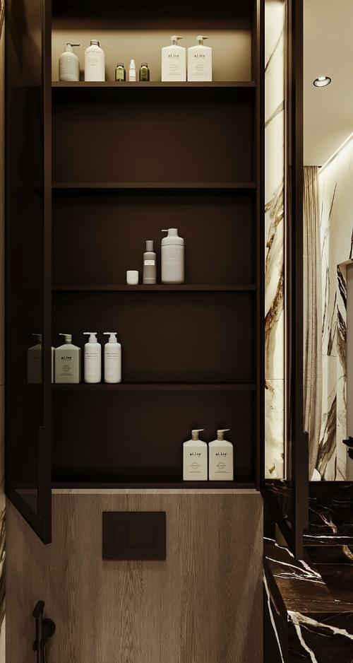 Интерьер ванной комнаты при мастер - спальне. 07