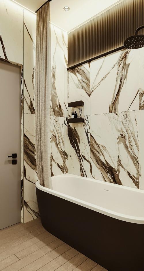 Интерьер ванной комнаты при мастер - спальне. 06