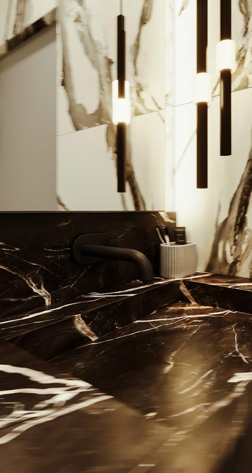 Интерьер ванной комнаты при мастер - спальне. 08