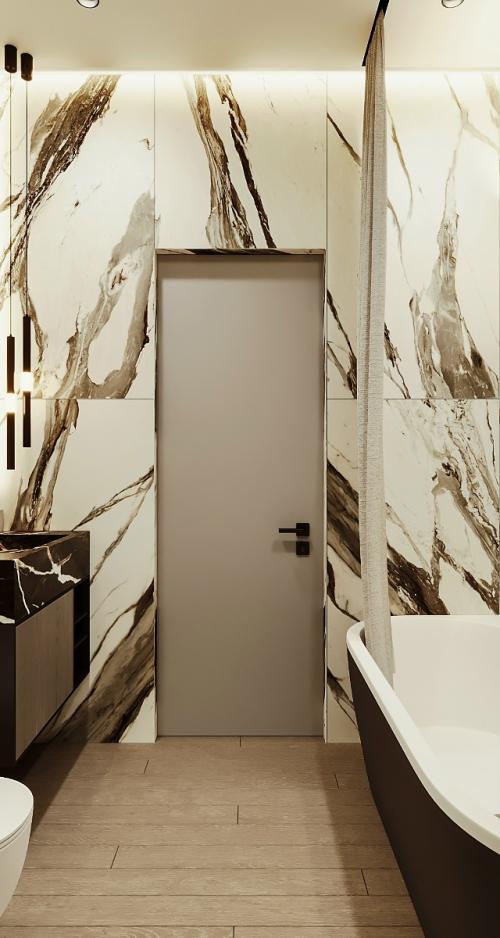 Интерьер ванной комнаты при мастер - спальне. 05