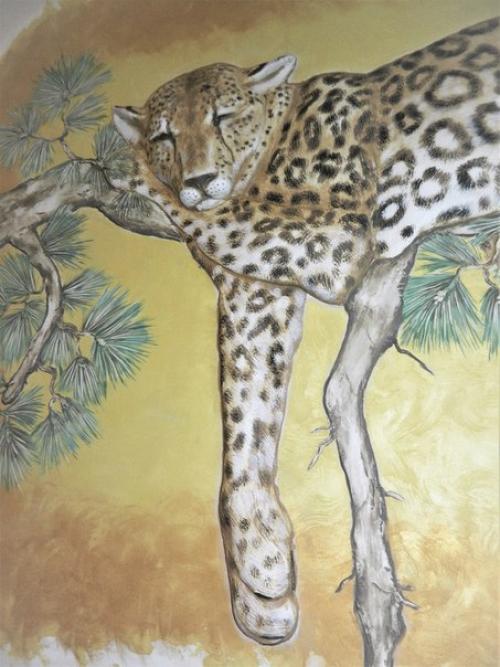 Барельеф Спящий Леопард. 01