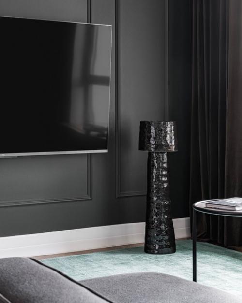 Насыщенные акценты, брутальные фактуры под бетон и минималистичная мягкая мебель. 04