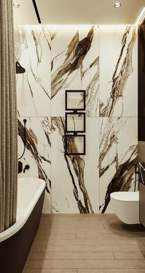 Интерьер ванной комнаты при мастер - спальне. 02