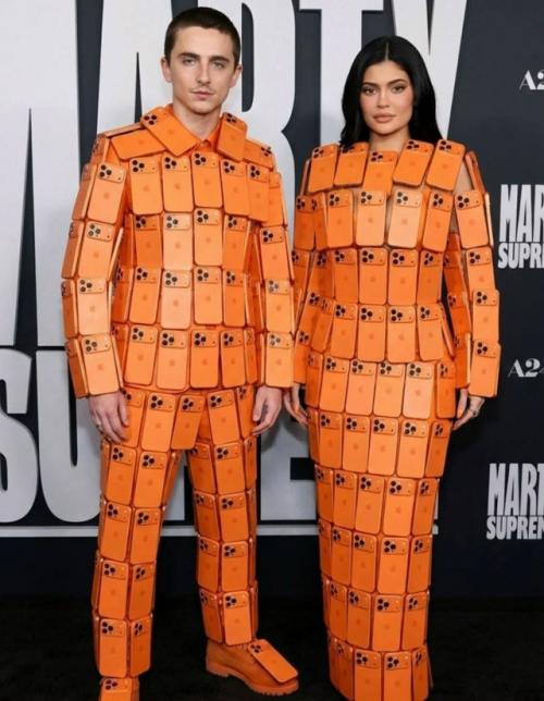 Тотально оранжевый выход кайли и Тимоти взорвал интернет. 01