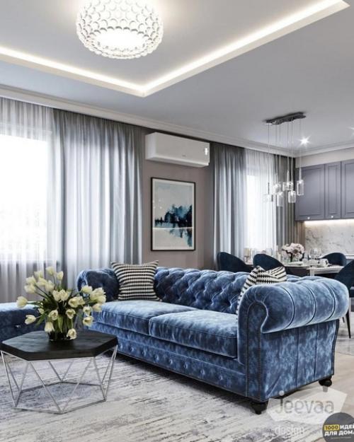 Интерьер просторной гостиной. 03