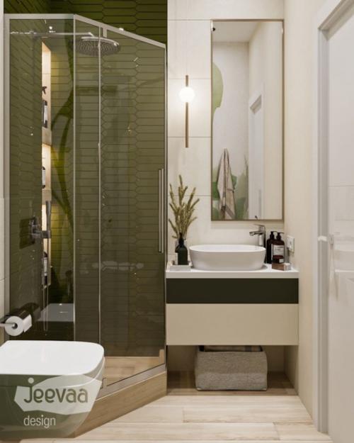 Санузел оливкового цвета. 03