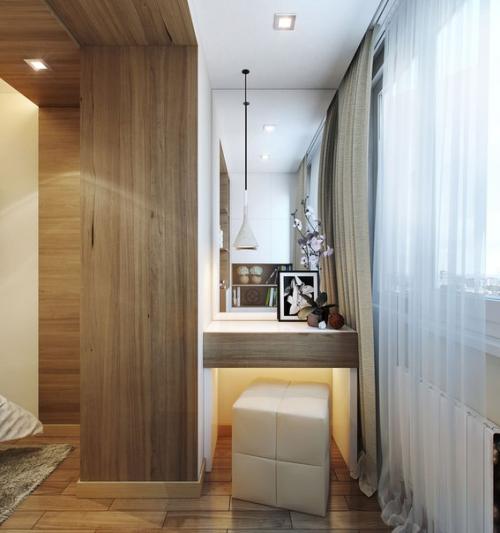 Интерьер спальни совмещенной с балконом. 01