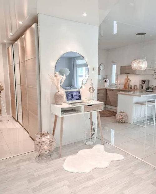 Монохромная квартира в нежных бежевых оттенках. 03