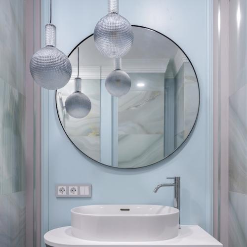 Голубой цвет в ванной комнате: 45+ примеров. 05