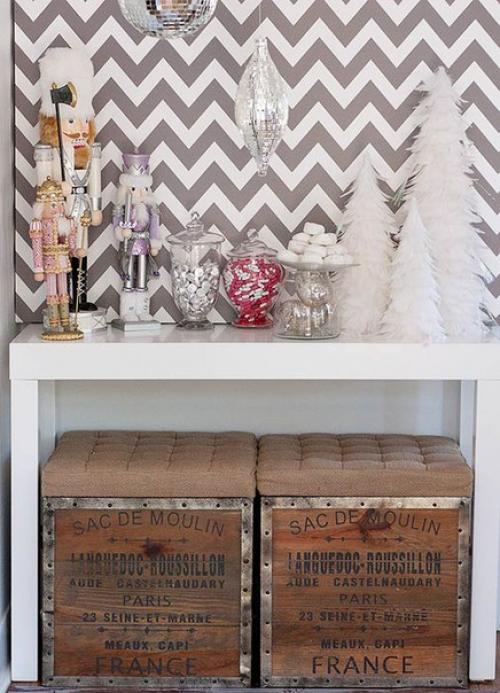 Узор шеврон:  Примеры использования узора в декоре интерьера. 02