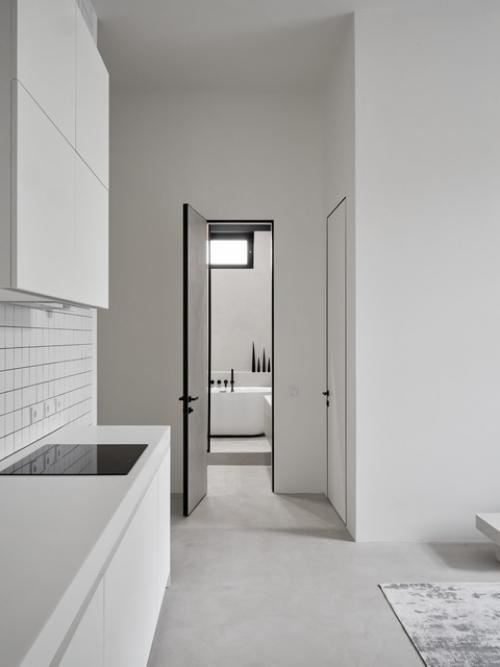 Реализованный дизайн проект интерьера двухуровневой квартиры в стиле минимализм для молодой семьи архитекторов в ЖК Itower в Екатеринбурге, 81 кв. 03