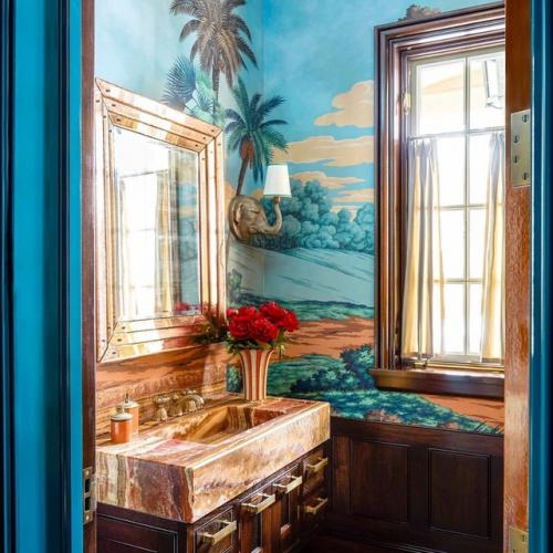 Голубой цвет в ванной комнате: 45+ примеров. 03