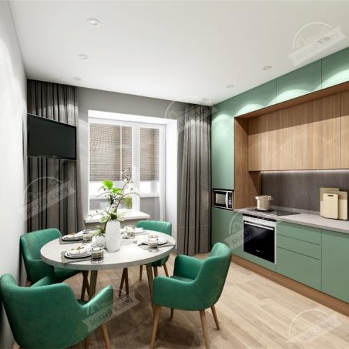 Яркие акценты.  Квартира для молодой семьи. 03