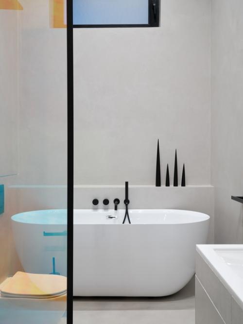 Реализованный дизайн проект интерьера двухуровневой квартиры в стиле минимализм для молодой семьи архитекторов в ЖК Itower в Екатеринбурге, 81 кв. 09