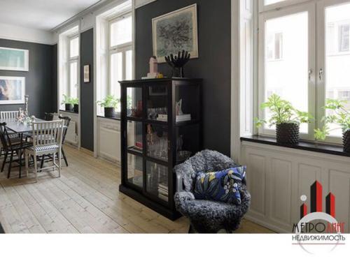 Темный интерьер с творческим декором и пантерами (S - 60 м 2). 04