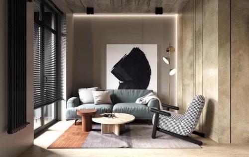 Стильный интерьер квартиры в темной цветовой гамме. 05