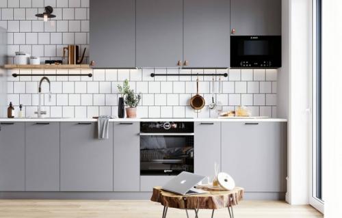 Интерьер кухни - гостиной, наполненный воздухом и светом. 02